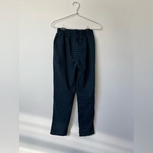 Navy Green Checkered Pants Trousers
